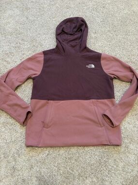 The North Face Two-Tone Mauve and Plum Fleece Hoodie
